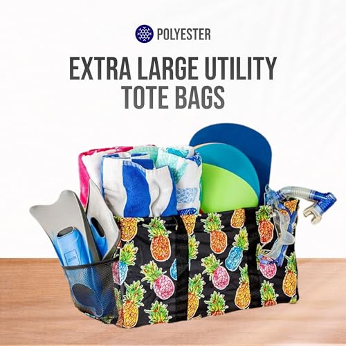 Image of Extra Large Utility Tote Bag - Oversized Collapsible Pool Beach Canvas Basket