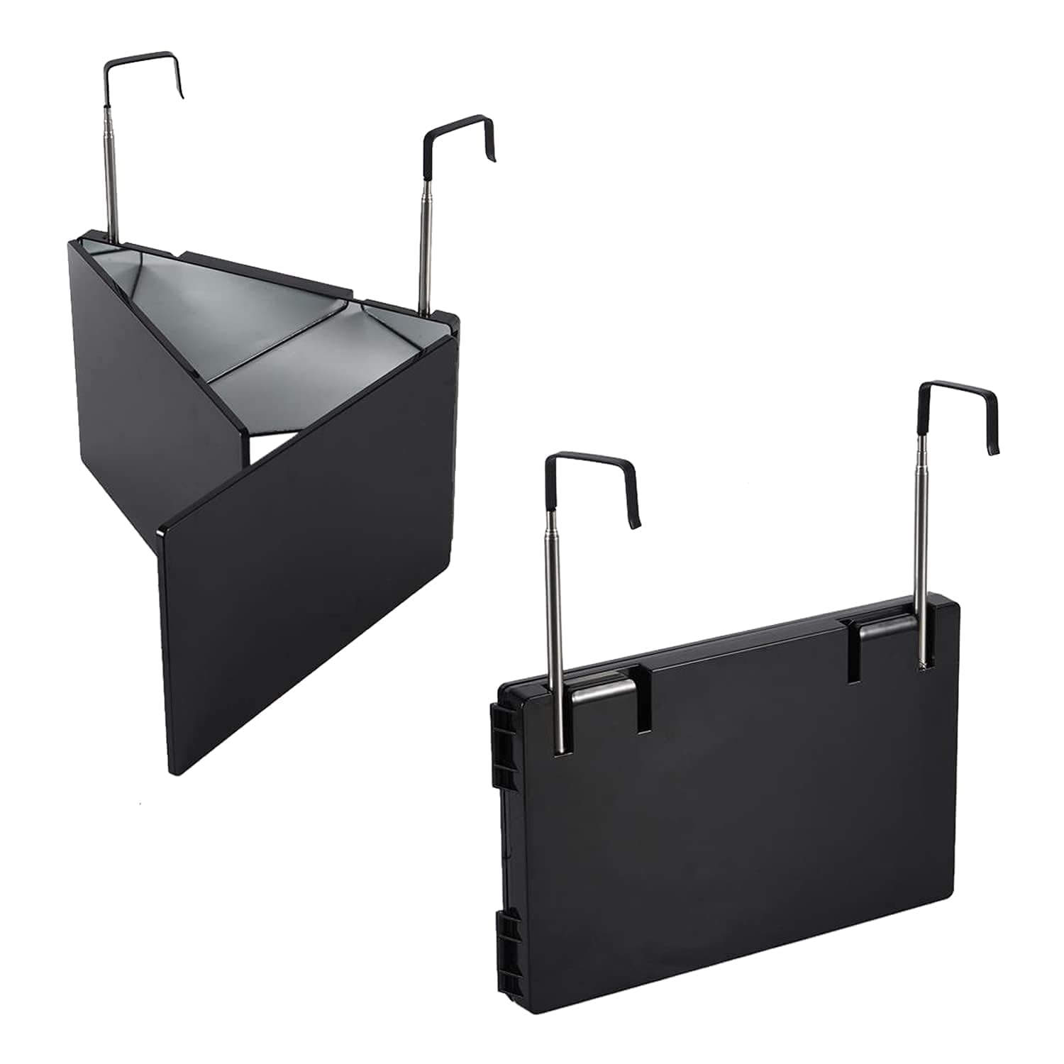 Black Foru 2024 New 3 Way Mirror for Hair Cutting, 360 Mirror for Self Hair Cutting,Barber Mirrors for Men Women,Trifold Mirror to See Back of Head,Height Adjustable Telescoping Hook 4