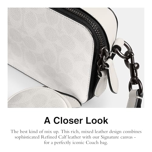 Coach Charter Slim Crossbody, White/Black Sig