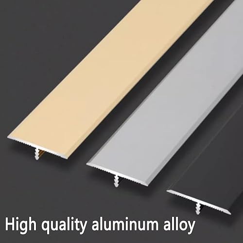 Miniatura 5 de NILZA Tira de umbral de aluminio de 36 pulgadas, tira de transición de suelo de moldura en T, tiras de cubierta de transición de 45 pulgadas, tira