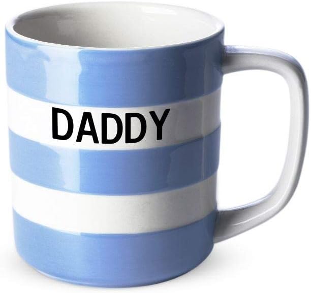 Cornishware Blue and White Stripe Daddy Coffee Mug Tea Cup 10oz