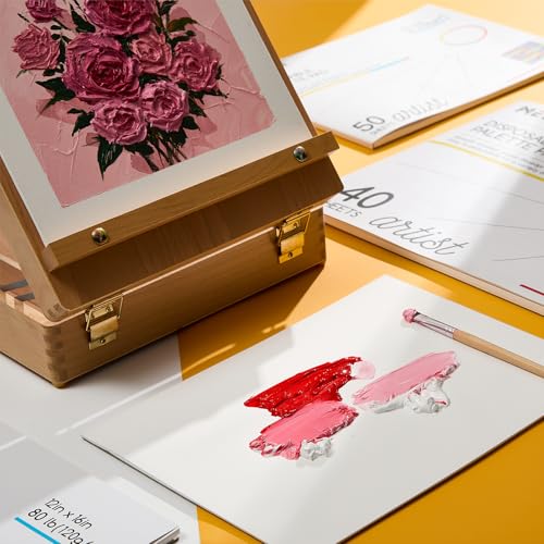 Image of MEEDEN Artist Palette Paper Pad: 9''x12'', 50 Sheets (80lb /120gsm) Paint Palette Paper - Disposable Paint Mixing Paper for Acrylic Watercolor Oil Painting