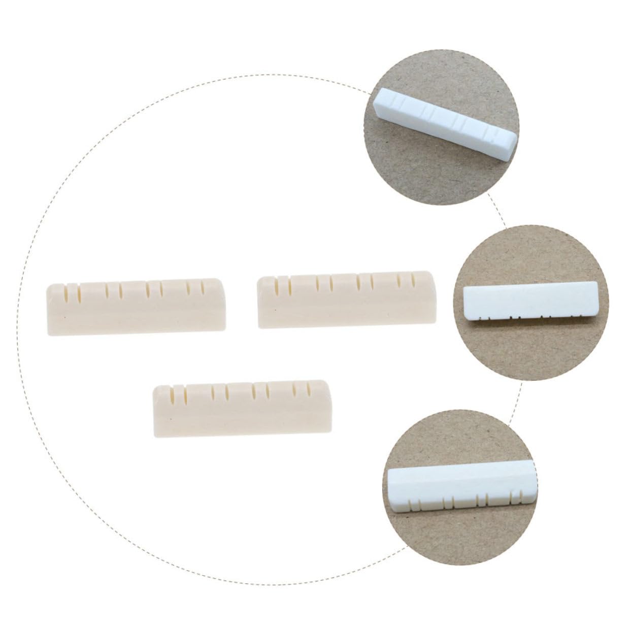 HEMOTON Mandolin String Saddle Nut Mandolin Nut for Improved Sound Ox Bone Material