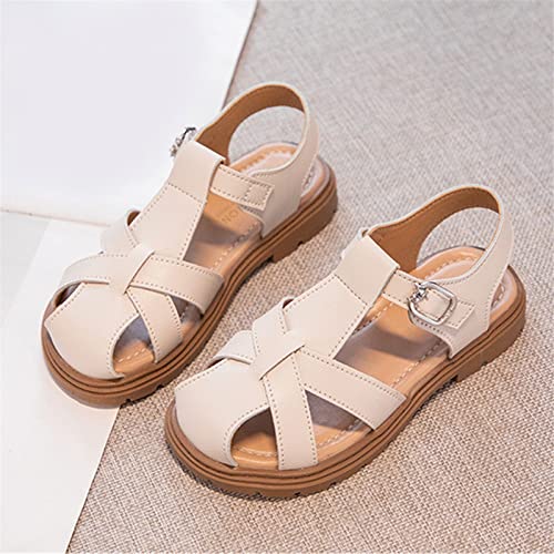 Girls Sandals Half Wrap Head Strap Flat Princess Shoes Summer Dress Shoes for Toddler Little Child Big Girl Tennis Shoes (White, 9 Toddler)4