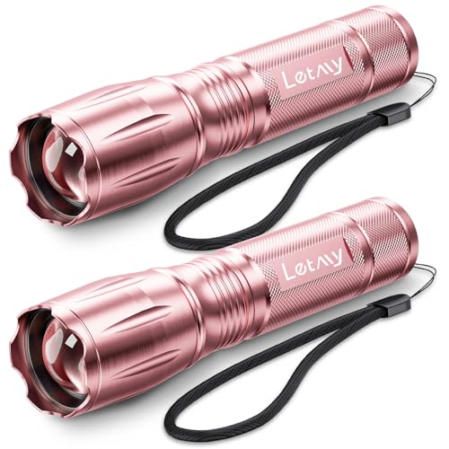 LETMY Tactical Flashlight S2000-2 Pack Bright Military Grade LED Flashlights