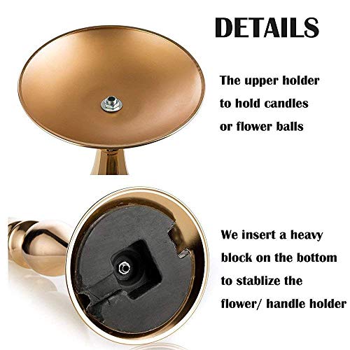 Sziqiqi Mermaid Design Metallic Vase Centerpiece Riser Pillar Candleholder For Wedding Centerpiece Floral Arrangement 15In, Gold #TOP5