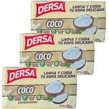 Pack de 3 Jabones de Coco Dersa – 200 g c/u | Jabón Natural Multiusos para Ropa, Manos y Limpieza General | Fórmula Tradicional Biodegradable | Hecho en Colombia