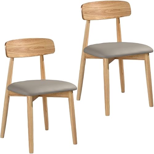 Miniatura 21 de YVYKFZD Sillas de comedor de madera maciza, juego de sillas de comedor sin brazos, sillas de cocina tapizadas de cuero, cómoda silla auxiliar con