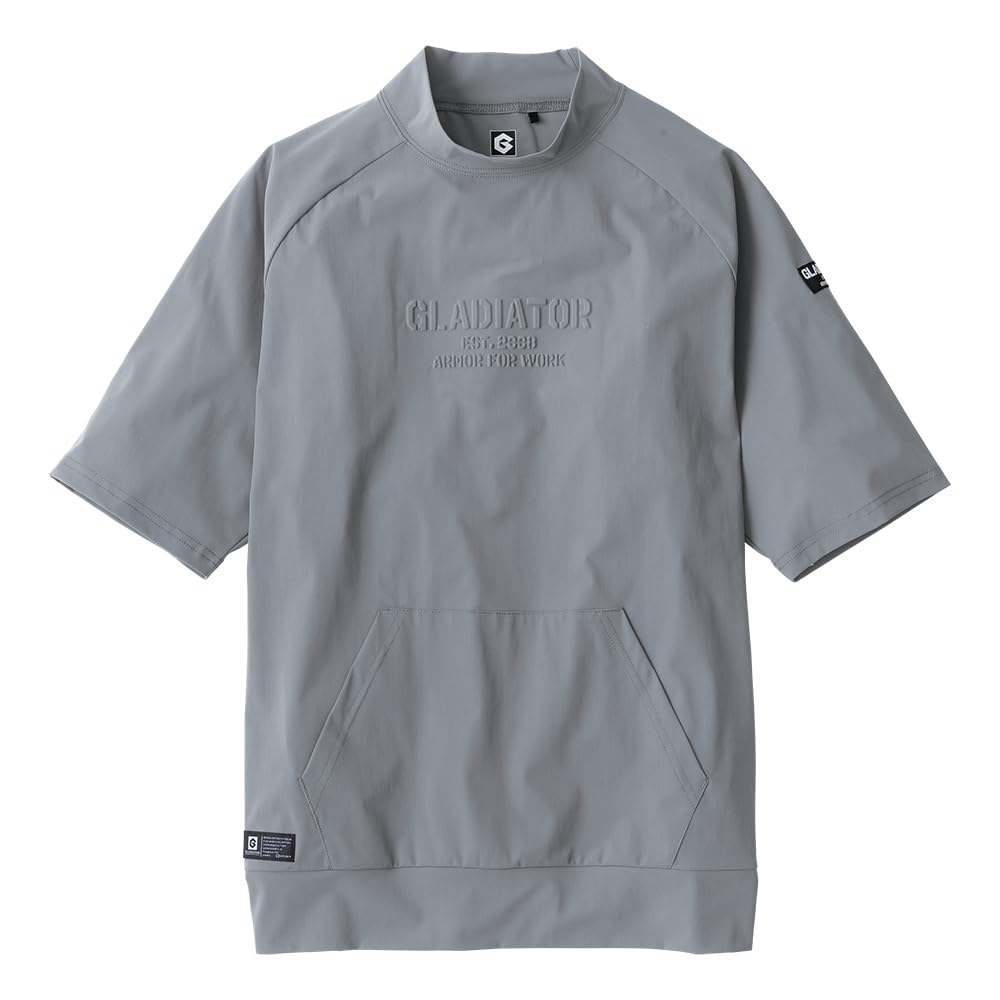 [CO-COS] G-7527 冷感ストレッチ モックネック半袖シャツ グレー…