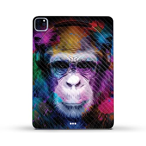 Image of MightySkins Carbon Fiber Skin Compatible with Apple iPad Pro 11 inch M2 4th Gen (2022) Full Wrap Kit - Neon Monkey | Protective, Durable Textured Carbon Fiber Finish | Easy to Apply | Made in The USA