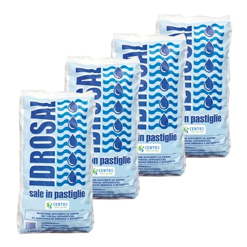 Idrosal 4 Sacchi di Sale in Pastiglie 25kg Speciale per Addolcitori e Depuratori d'Acqua Puro al 99,9%