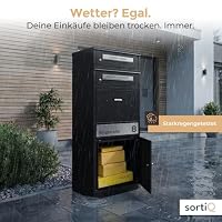SortiQ Paketbox|XXL Paketfach|2 Briefkästen|Starkregentest|fertig montiert – Ansicht 5