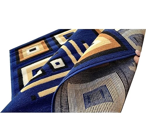 Image of Fine Wool Rectangular Carpet for Living Room, Bedroom and Hall (Color BLUE /3S Size 6 x 8 feet)