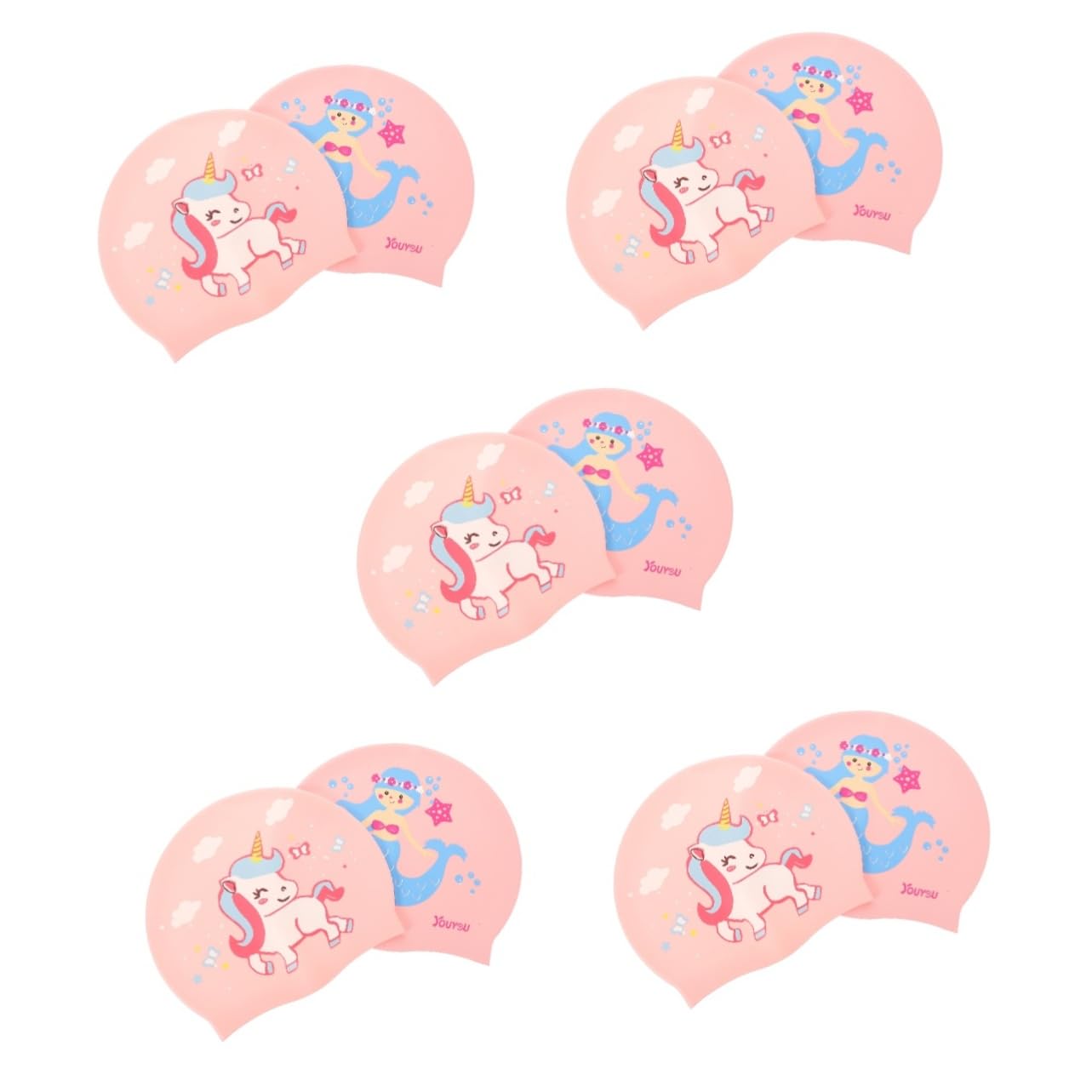 Yardwe 5 Set Di Cuffie Da Nuoto Per Bambini Con Motivo A Cartoni Animati Comode E Alla Moda Per Ragazzi E Ragazze 2 Pezzi X 5