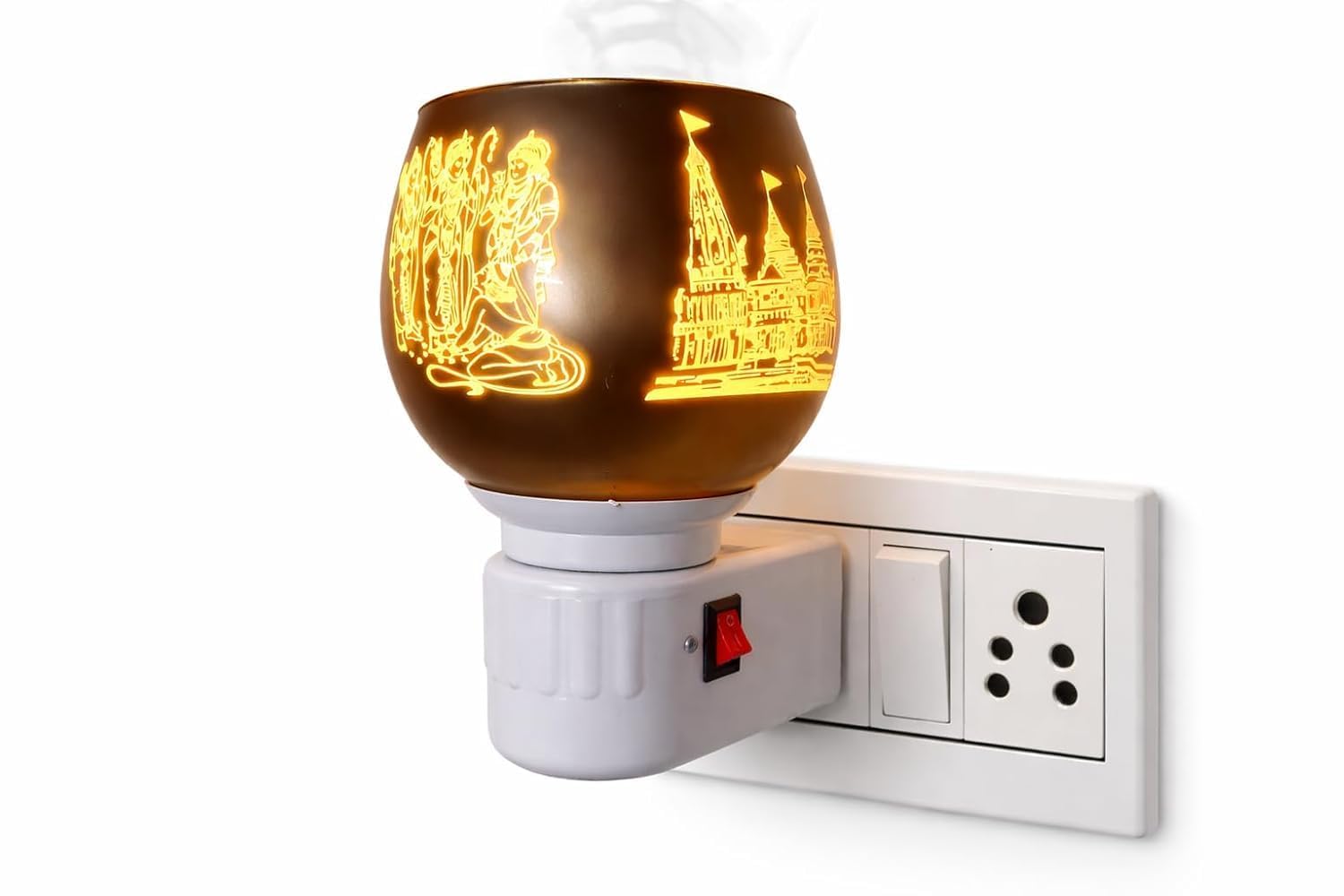 Kapoor dani Ram Mandir Night Lamp with Aroma Diffuser Home décor and puja Setup Electric Diffuser for Home & Office (Ram Mandir & Shri Ram ji)-image-32
