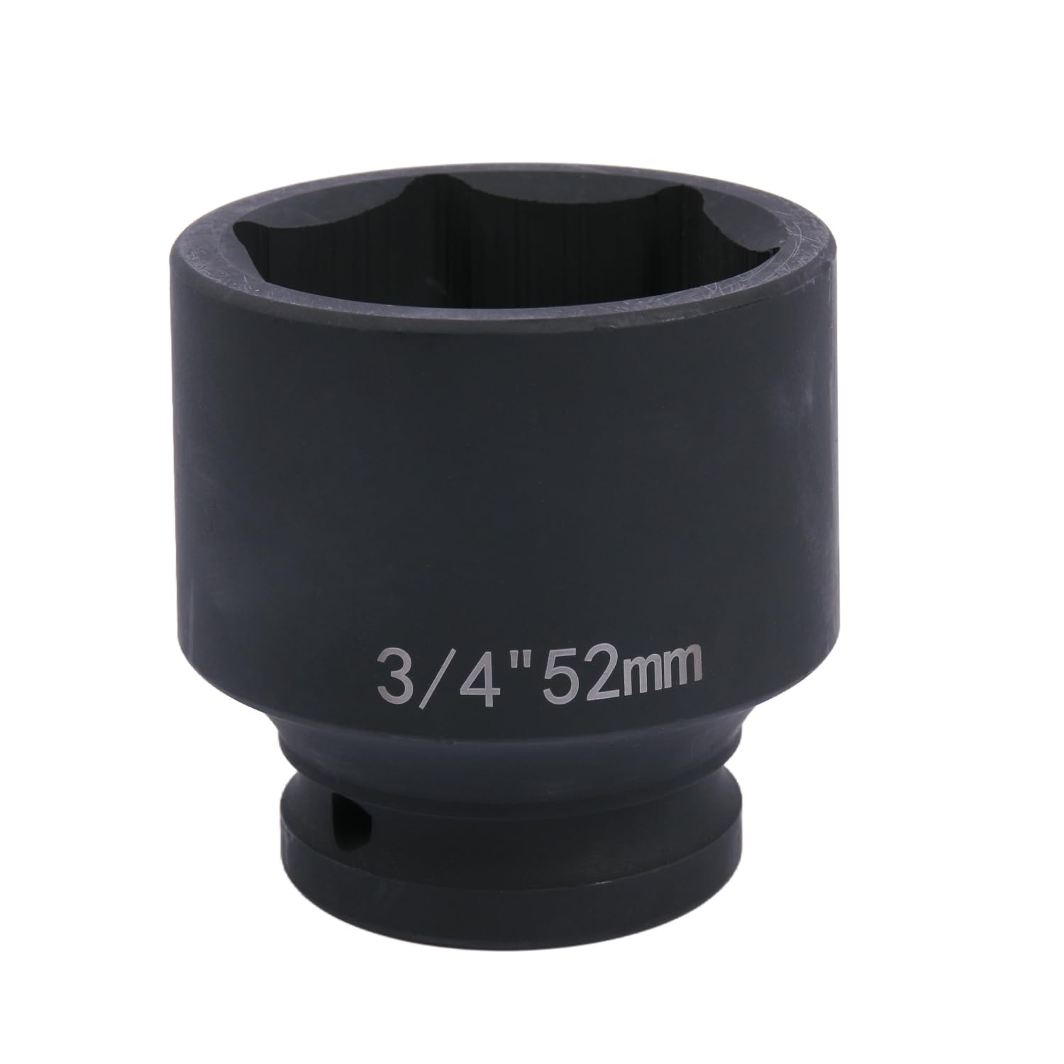 Deep 6-Point Impact Socket 3/4" Drive 52mm,Chrome Molybdenum Steel, Anti-Rust Metric Hex Socket for Car Repairs and Impact Wrench