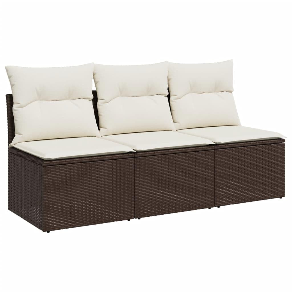 Gecheer Divano da Giardino a 3 Posti, con Cuscini Sfoderabili e Spazio di Conservazione Integrato, 165 x 62 x 69 cm, Rattan PE e Acciaio Verniciato a Polvere, per Esterno e Terrazza