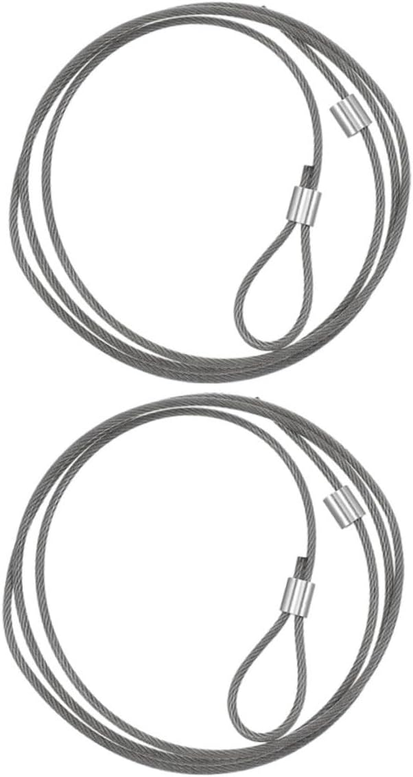 2pcs Basketball Net String Replacement Heavy Duty Coated Steel Wire with Aluminum Buckle, Basketball Netting Rope for Outdoor Standard Hoops, Performance Sports Net Accessories