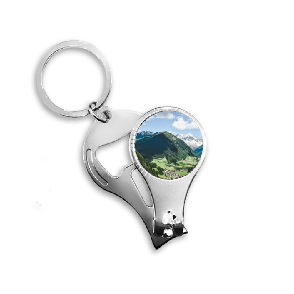 Coupe-ongles bleu ciel avec porte-clés Mountain City Clouds