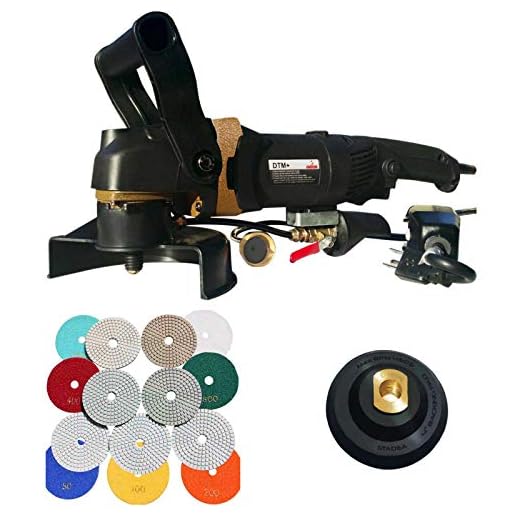 Stadea SWP106K Concrete Wet Polisher Grinder Kit with Concrete Polishing Pads - Wet Polisher Variable Speed for Wet Dry Polishing