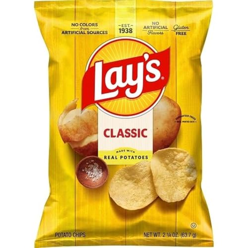 Lays Classic Potato Chips, 2.25 Ounce - 24 per case.