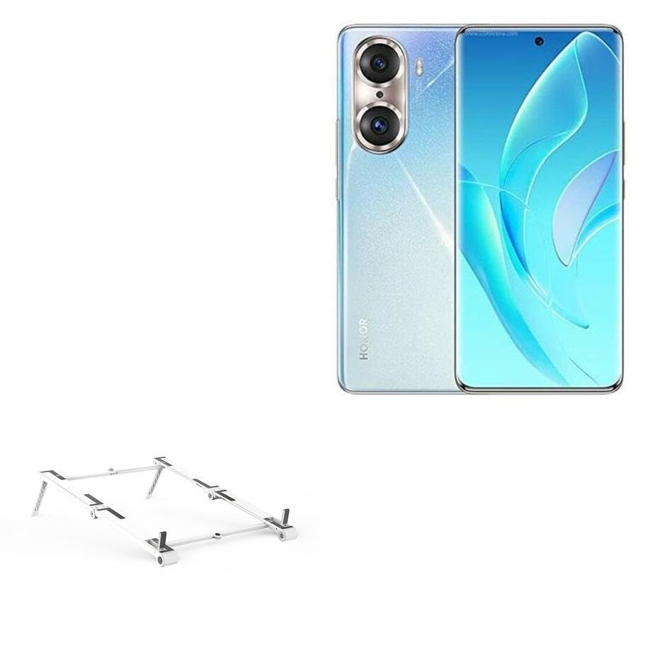 BoxWave Stand and Mount Compatible with Honor 60 SE - Pocket Aluminum Stand 3-in-1, Portable, Multi Angle Viewing Stand for Honor 60 SE - Metallic Silver