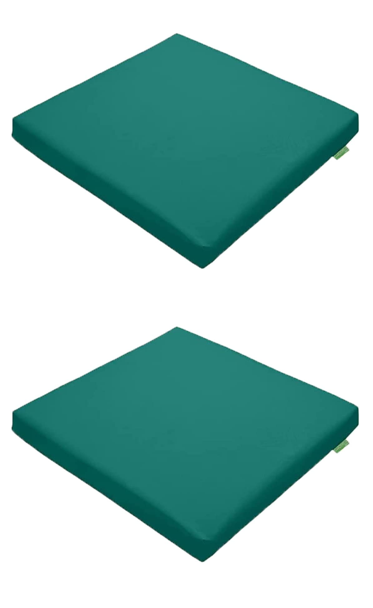 Soodie&Zuzu's Outdoor Seat Cushion Pads Rattan Furniture Garden Dinning Chair Water Resistant Patio Furniture Chair Padding Lightweight Durable Only Armchair Seat Pad (Pack of 2, Green)