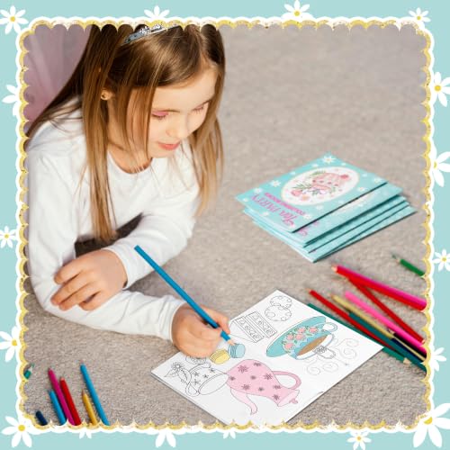 Image of Bulk Tea Party Coloring Books, 96Pcs Tea Time Mini Drawing Booklet for Kids