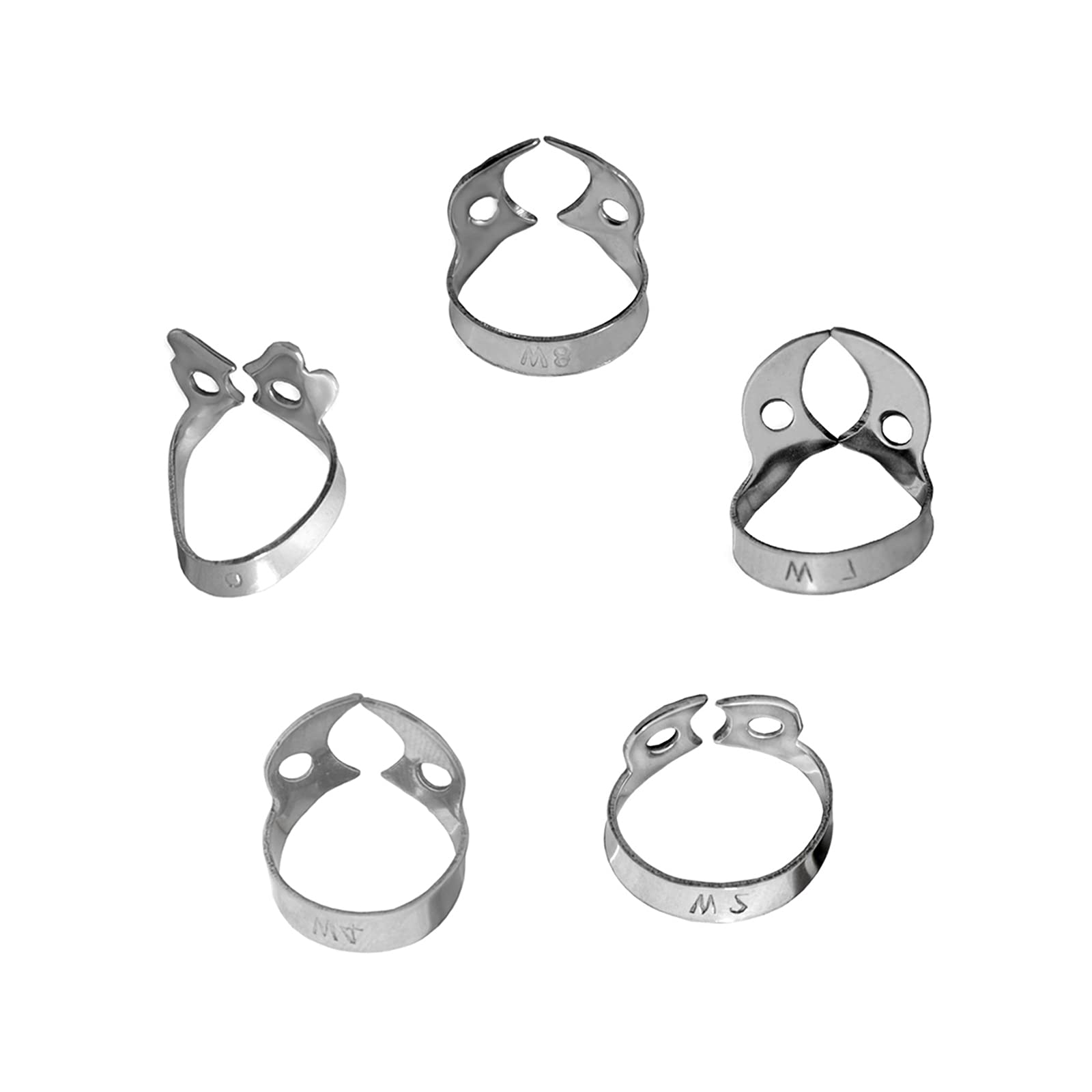 MEDSPO Professional Dental Rubber Dam Clamps | Endodontic Hygenic Brinker Universal Retractors| Tissue Gingival Lower Molars | Restorative Instruments Tools CE (Clamps Set of 5)