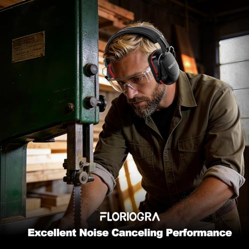 Image of Floriogra Noise Reduction Ear Muffs, NRR 34dB Ear Protection, Hearing Protection Noise Cancelling Headphones for Adults Kids Autism, Shooting Ear Protection for Gun Range, Mowing, Construction