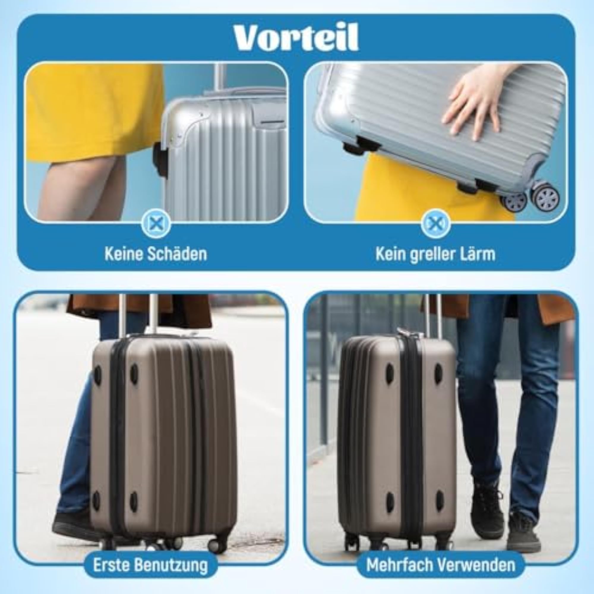 4Piece PVC Luggage Feet Pad Stud, Floor Protector