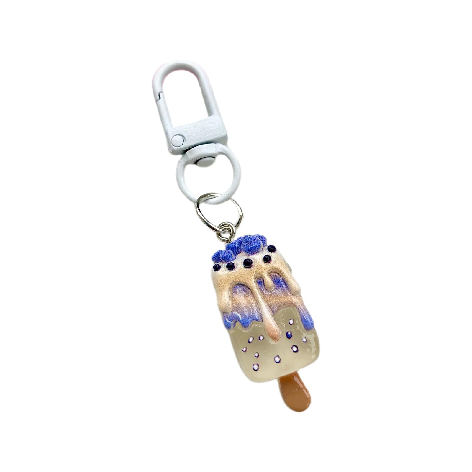 HGENAHGTF Realistic Ice Cream Keychain Handcrafted Resin Keyring Lovely Backpack Decoration Trendy Teens Girls Women Lovely Ice Cream Resin Keychain