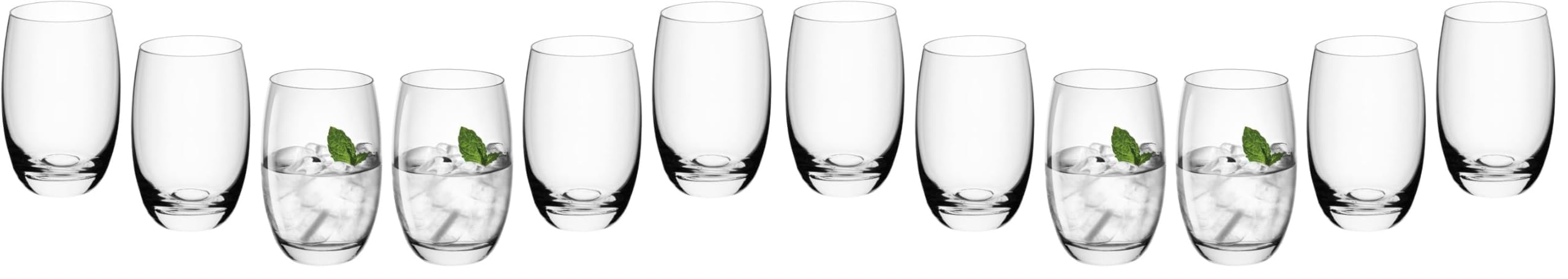 Gerlach 1760 Gläser Set 6 Teilig 450 ml Trinkgläser Wassergläser Spülmaschinenfest Glas Universalgläser Saftgläser Transparent Flo (Packung mit 2)