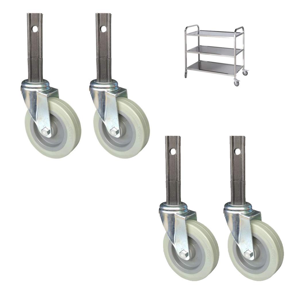 GBRJUYF 4" Heavy-Duty PU Swivel Casters - Set of 4, Square Tube Support, No Noise, 300kg Capacity, Perfect for Kitchen Carts and Furniture Mobility