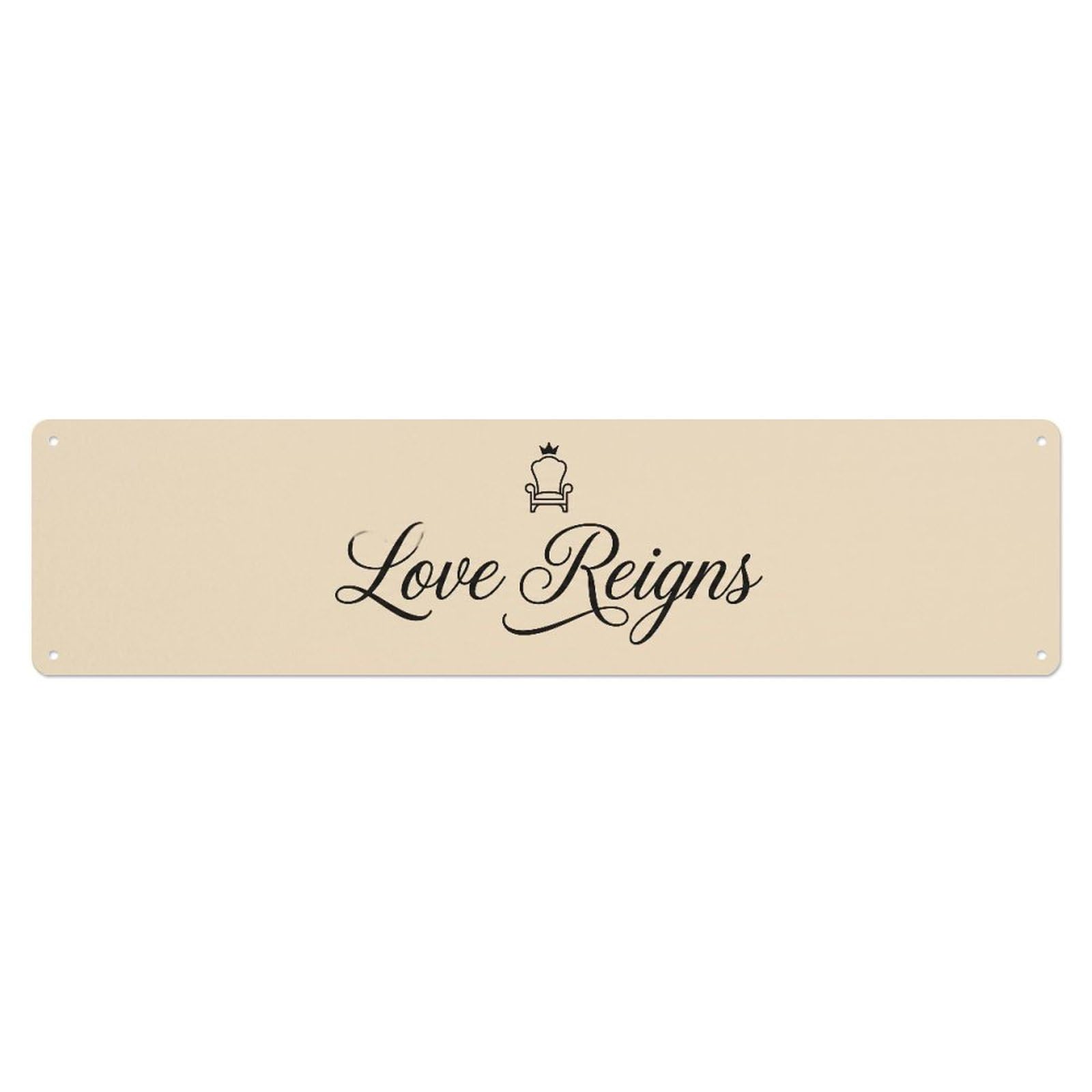 Love Reigns Timeless Dwelling Metal Tin Skinny Sign Plaque Wall Decor for Cafe, Club Bar, Office, Home Garden Metal Poster 4x16Inch
