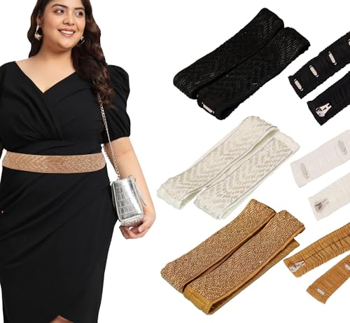 2XL to 5XL plus size Cloth belt adjustable XXL kamarband high waist Extra long kamarpatta for saree & lehenga for women (3XL Belt Plus Size Combo)4