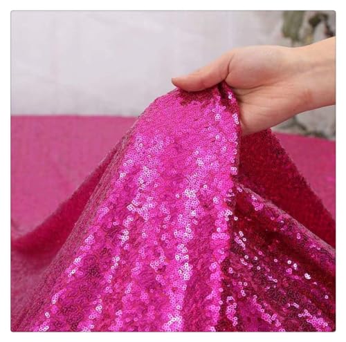 Image of Fuchsia Glitter Sequin Backdrop Curtains 6 Pieces 2ftx8ft Dessert Backdrop Wedding Party Decor Glitter Photography Background Christmas Party Decoration