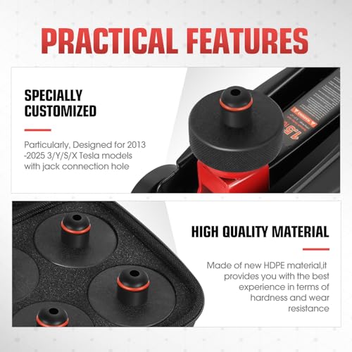 Image of DNA MOTORING 4pcs Lifting Jack Pads Compatible with 2013 to 2026 Tesla Model 3 /Y /S /X, Tesla Floor Jack Adapters for Protects Battery /Chassis, w /Storage Case, TOOLS-00628