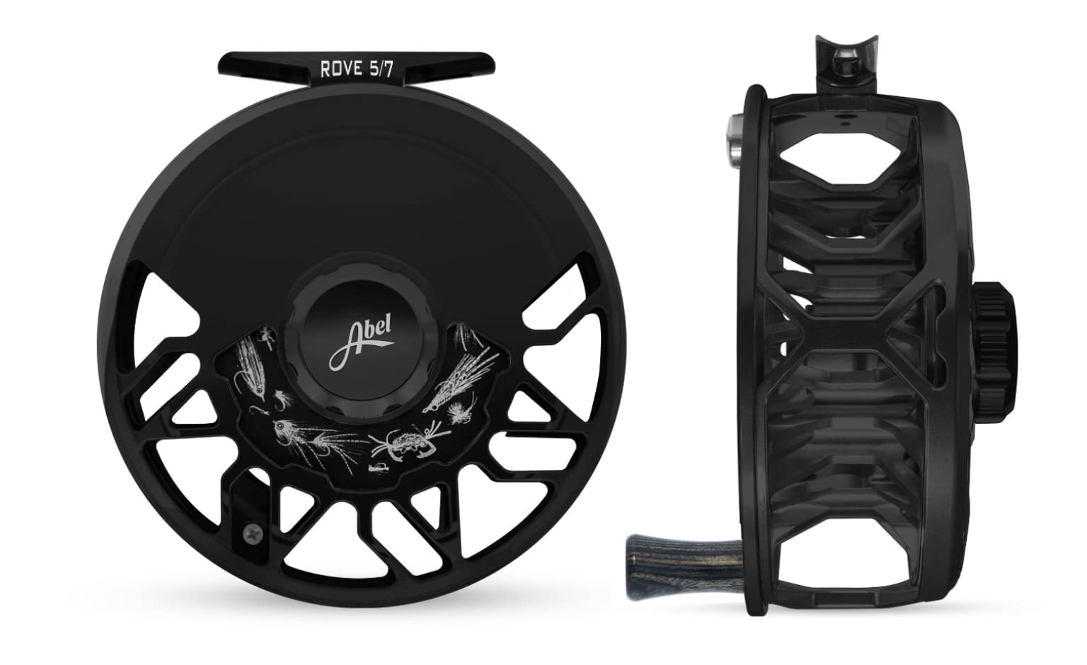 ABELRove Fly Reel - Basic Black - Basic Black Knob - 5/7 WT with Walnut Handle