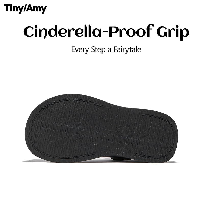 Girls Black Dress Shoes – Little & Big Kid Mary Jane Flats with Rhinestone Strap, Faux Leather Formal Shoes for Weddings, Parties, School Uniforms & Special Occasions4