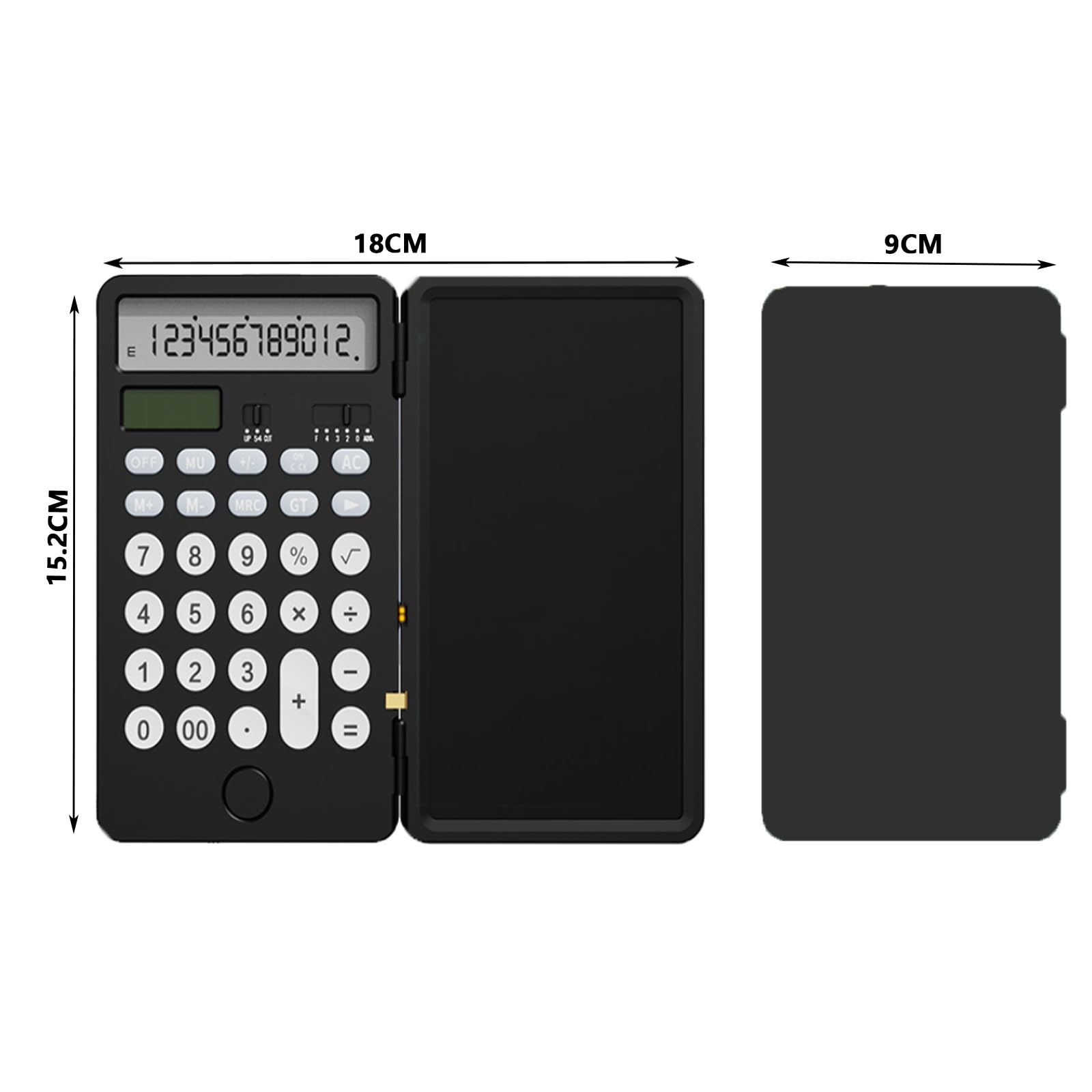 Calculatrice scientifique 12 chiffres grand écran rechargeable avec tablette d'écriture effaçable pour bureau, maison, école et collège