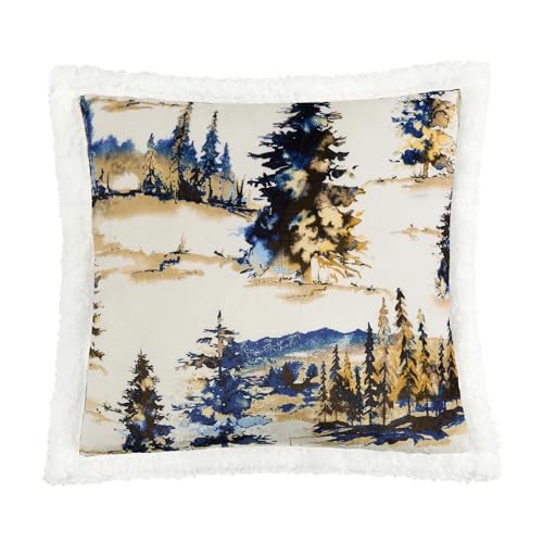Image of Paseo Road Indigo Hill by HiEnd Accents Acadia 18x18 Cabin Throw Pillow