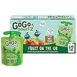 Title - GoGo squeeZ Fruit on the Go, Apple Apple, 3.2 oz. (12 Pouches) - Tasty Kids Applesauce...