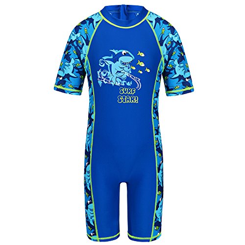TFJH E Swimsuit for Boys One-Piece UPF 50+ Sun Protective Swmming Custumes 221 Navy 104/110