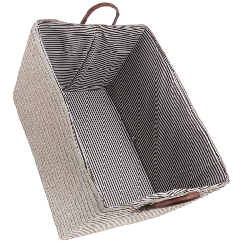 ifundom Panier de Rangement Pliable Faux Rotin Tressé Beige Grand Format pour Jouets Linge et Snacks Organiseurs Multifonctions pour Maison Ordonnée