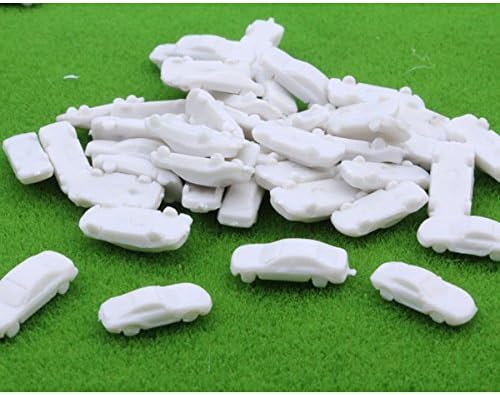 ZIJIA 100pcs Model Miniature Blank Car 1:300 Scale for DIY Draw Street Layout, White, 1.4cm x 0.5cm - Image 3