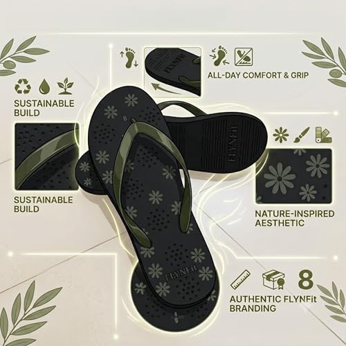 Image of Women's Flip Flops, Red Color,Floral Print, Casual Slippers