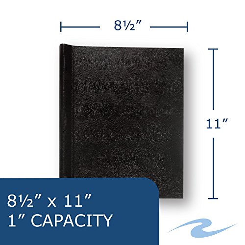 Roaring Spring Thesis Springback Leatherette Binder, 1" Capacity, 11" x 8.5", Black