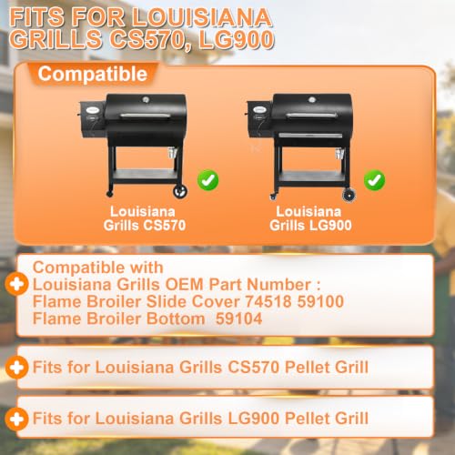 Flame Broiler Slide Cover & Bottom for Louisiana CS570 LG900 Pellet Grill by PETKAO - Used condition - Image 3