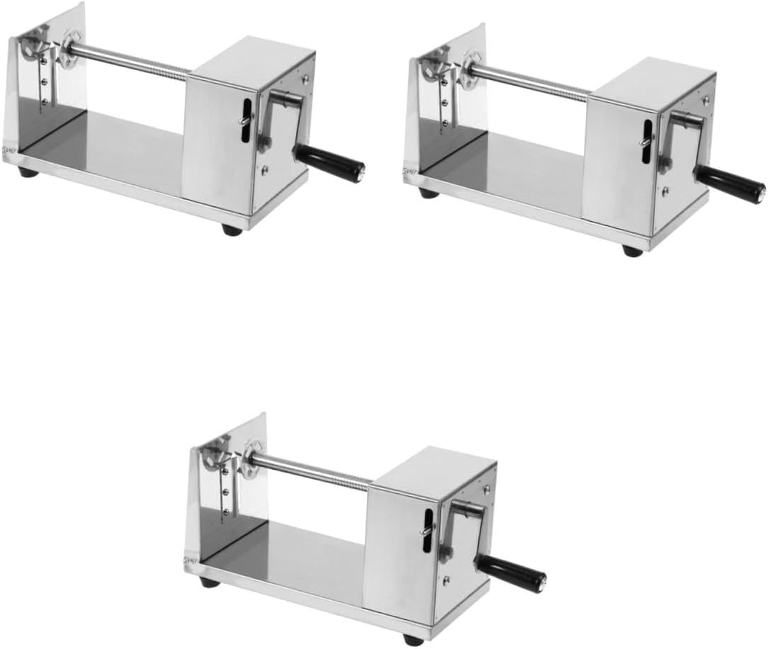 STOBAZA 3pcs Stainless Steel Potato Slicer Spiral Vegetable Cutter French Fry Tool Inserts Safe Easy Operation